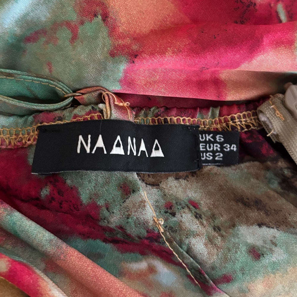 NAANAA Watercolor Tye Dye Marble Print Mini Dress - Picture 7 of 8